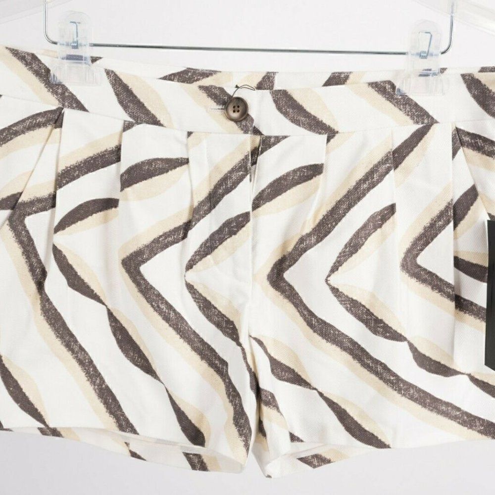 Thakoon Women's Shorts Sz 10 Tan Brown Beige Zig